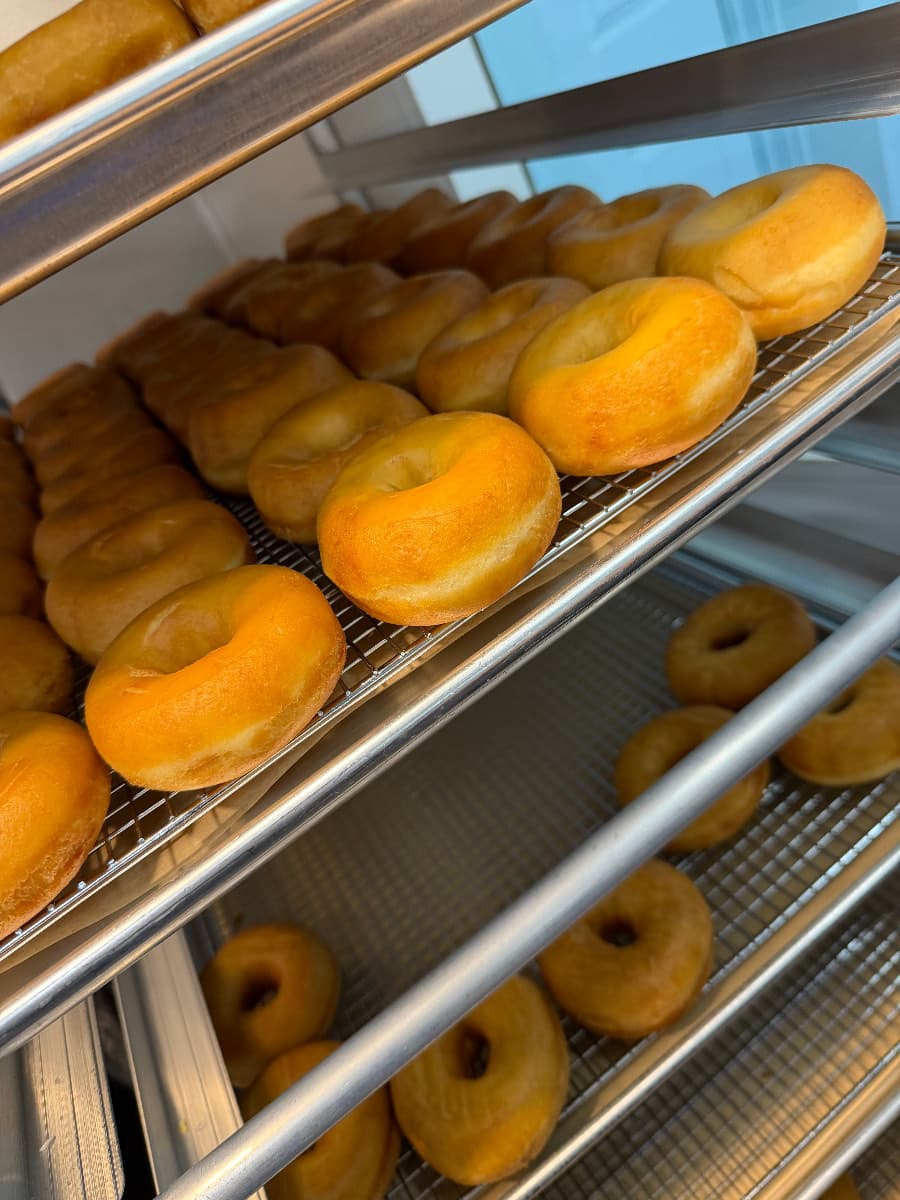 Signature donuts, freshly made at Duffers Donuts